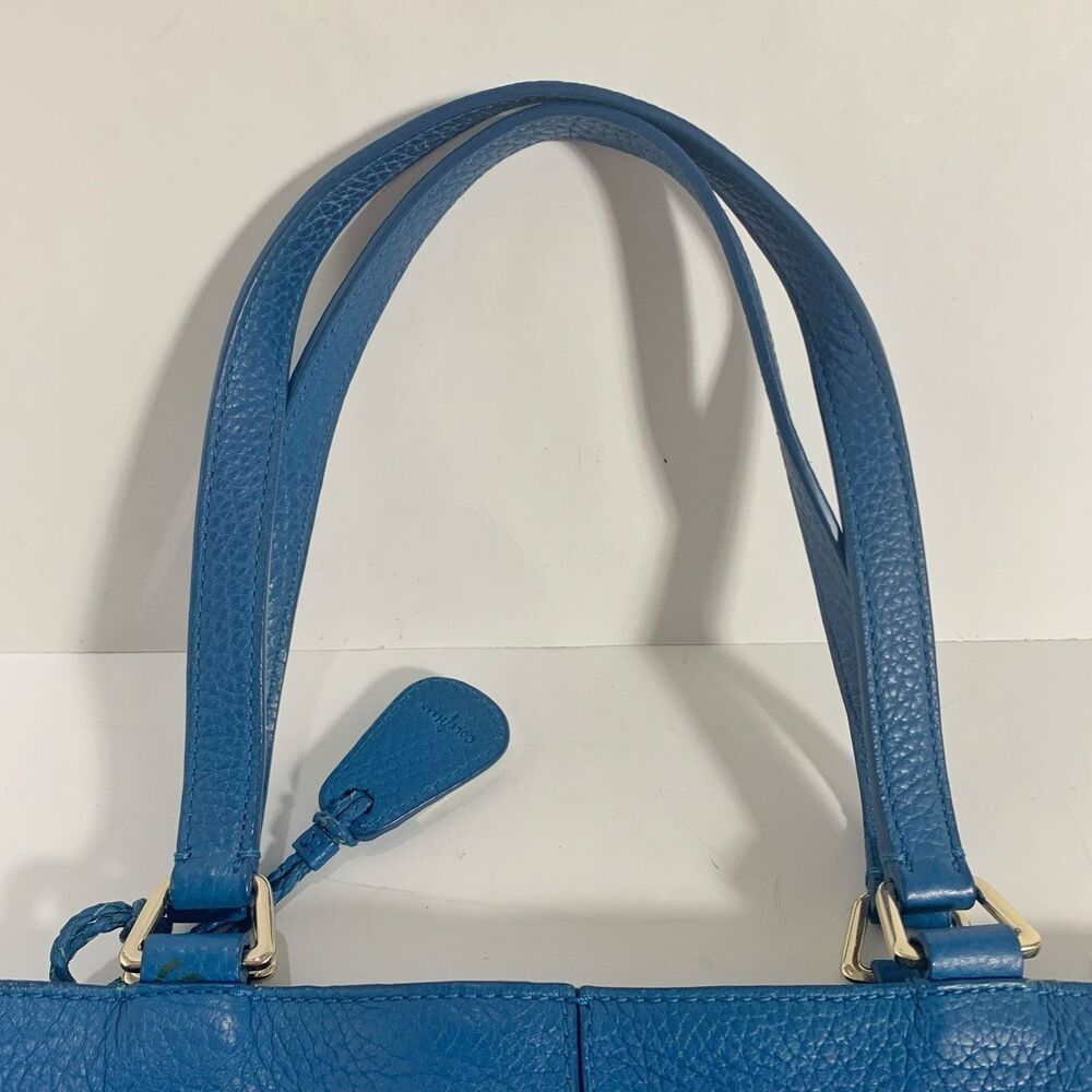 Cole Haan Village Marcy Leather Pebble Blue Tech Tote Purse Women’s - Picture 10 of 16